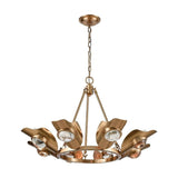 Aged Brass Clear Crystal Finish Chandelier - 8-Light Luxe-Glam Style Chandelier Made Of Glass Metal