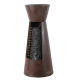 Aged Bronze Cement Pedestal Fountain with LED Lights