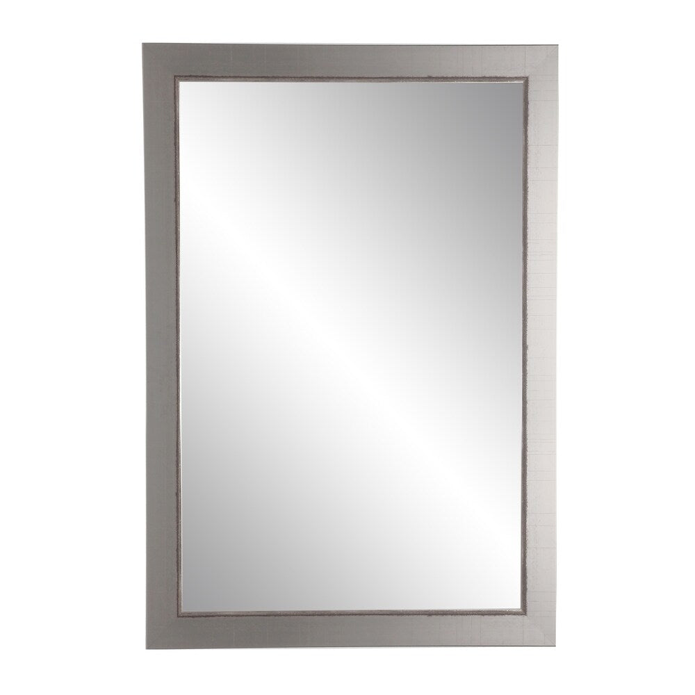 Aged Silver Wall Mirror - Silver lined with charcoal aging accent