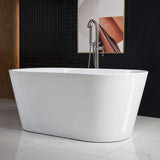 Ahvqevn Acrylic Freestanding Bathtub Contemporary Soaking Tub