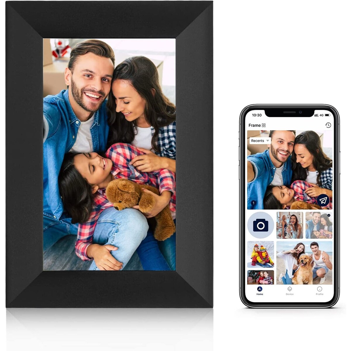 AiMor Digital Picture Frame, 7 Inch 1024x600 IPS HD Touchscreen, Effortless Setup, Share Photos and Videos from Anywhere via App
