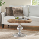 Aida Wood and Aluminum Coffee Table by Christopher Knight Home