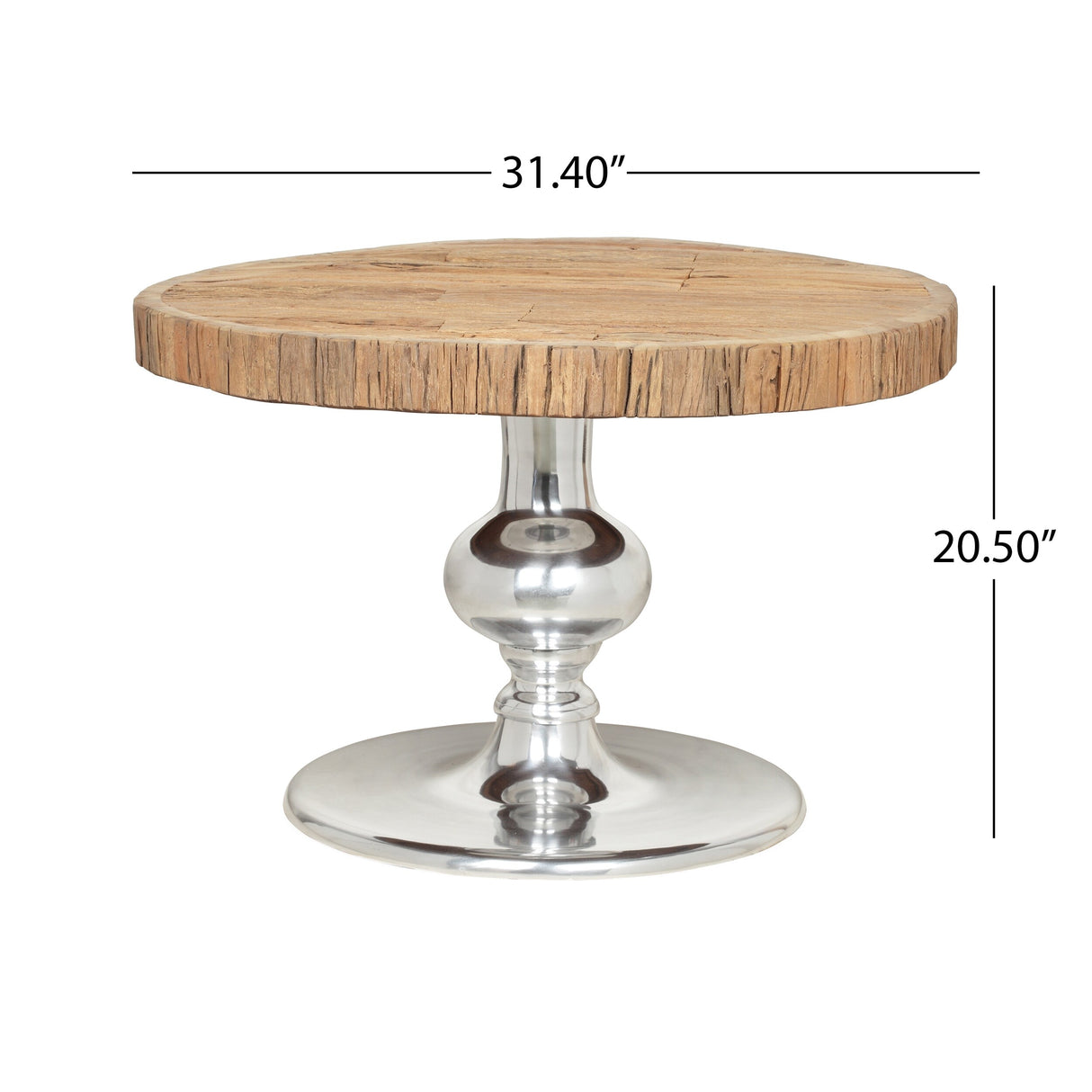 Aida Wood and Aluminum Coffee Table by Christopher Knight Home