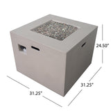 Aidan Outdoor Propane Fire Pit Table by Christopher Knight Home