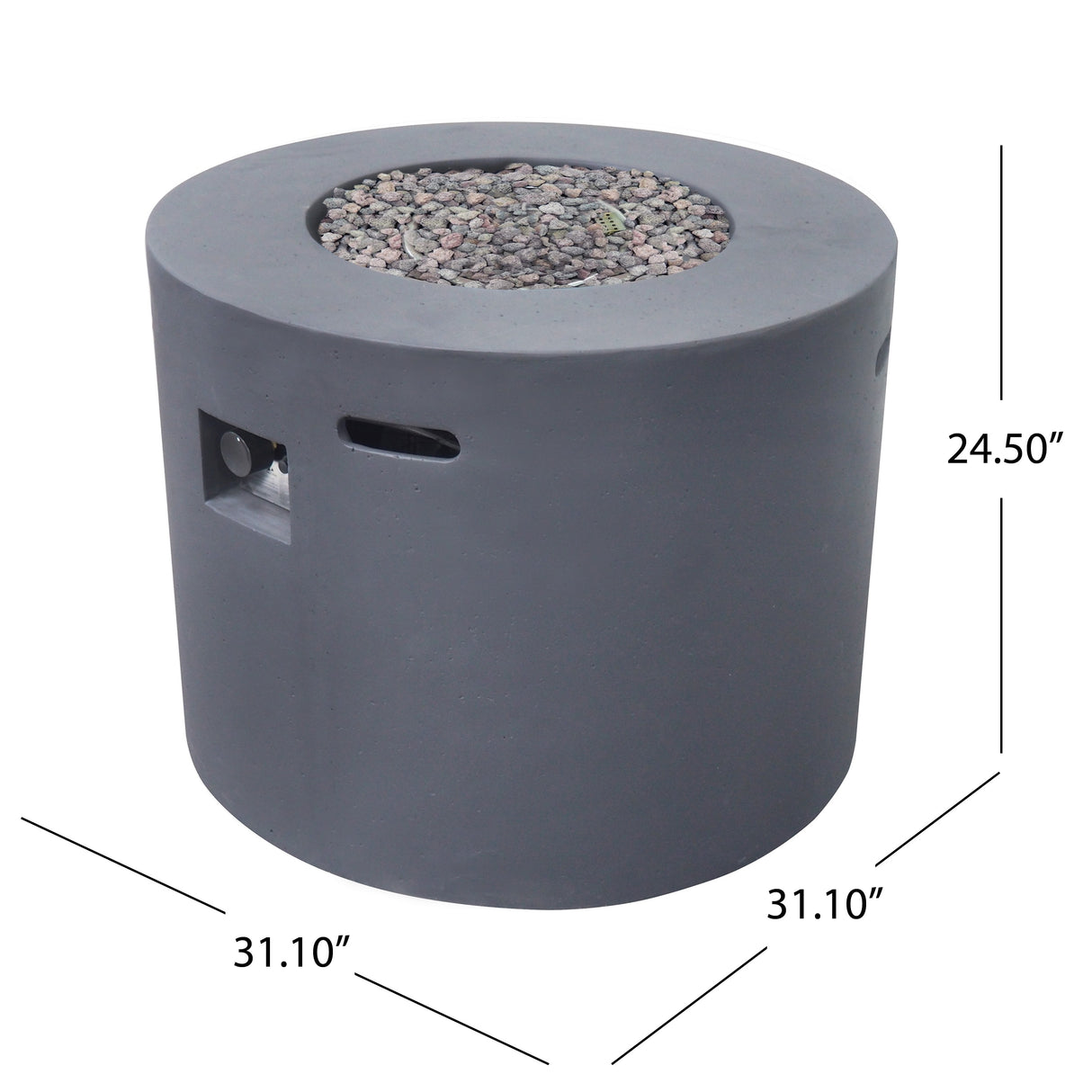 Aidan Outdoor Circular Propane Fire Pit by Christopher Knight Home - N/A