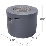 Aidan Outdoor Circular Propane Fire Pit by Christopher Knight Home - N/A