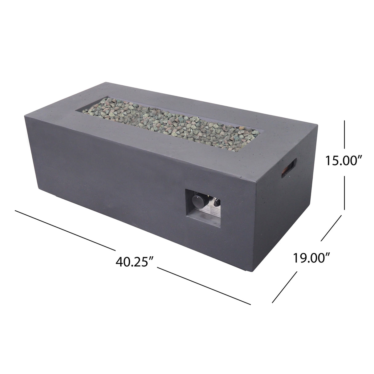 Aidan Rectangular Propane Fire Pit Table with Tank Holder