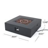 Aidan Outdoor 50,000 BTU Lightweight Concrete Square Fire Pit (No Tank Holder) by Christopher Knight Home