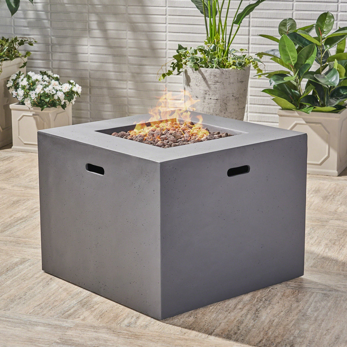Aidan Outdoor Propane Fire Pit Table by Christopher Knight Home