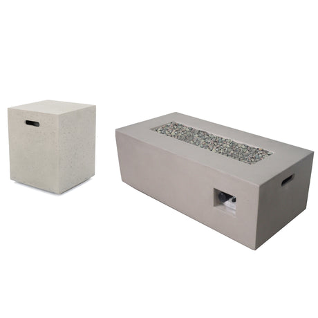 Aidan Rectangular Propane Fire Pit Table with Tank Holder