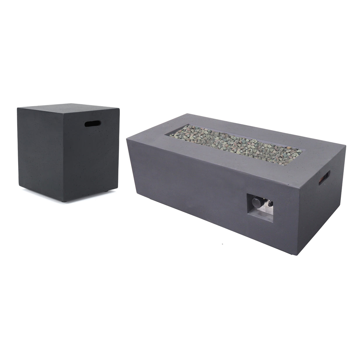 Aidan Rectangular Propane Fire Pit Table with Tank Holder