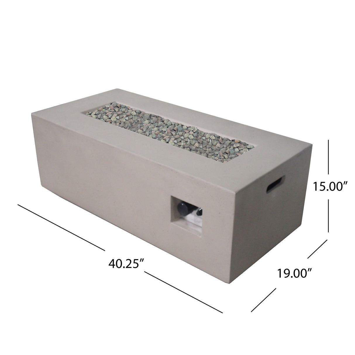 Aidan Rectangular Propane Fire Pit Table with Tank Holder
