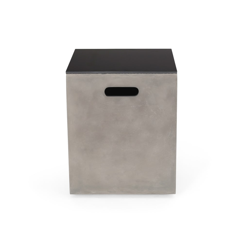 Aido Outdoor Modern Tank Holder Side Table by Christopher Knight Home - 16.00" W x 16.00" L x 20.00" H