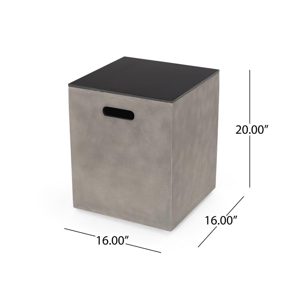 Aido Outdoor Modern Tank Holder Side Table by Christopher Knight Home - 16.00" W x 16.00" L x 20.00" H