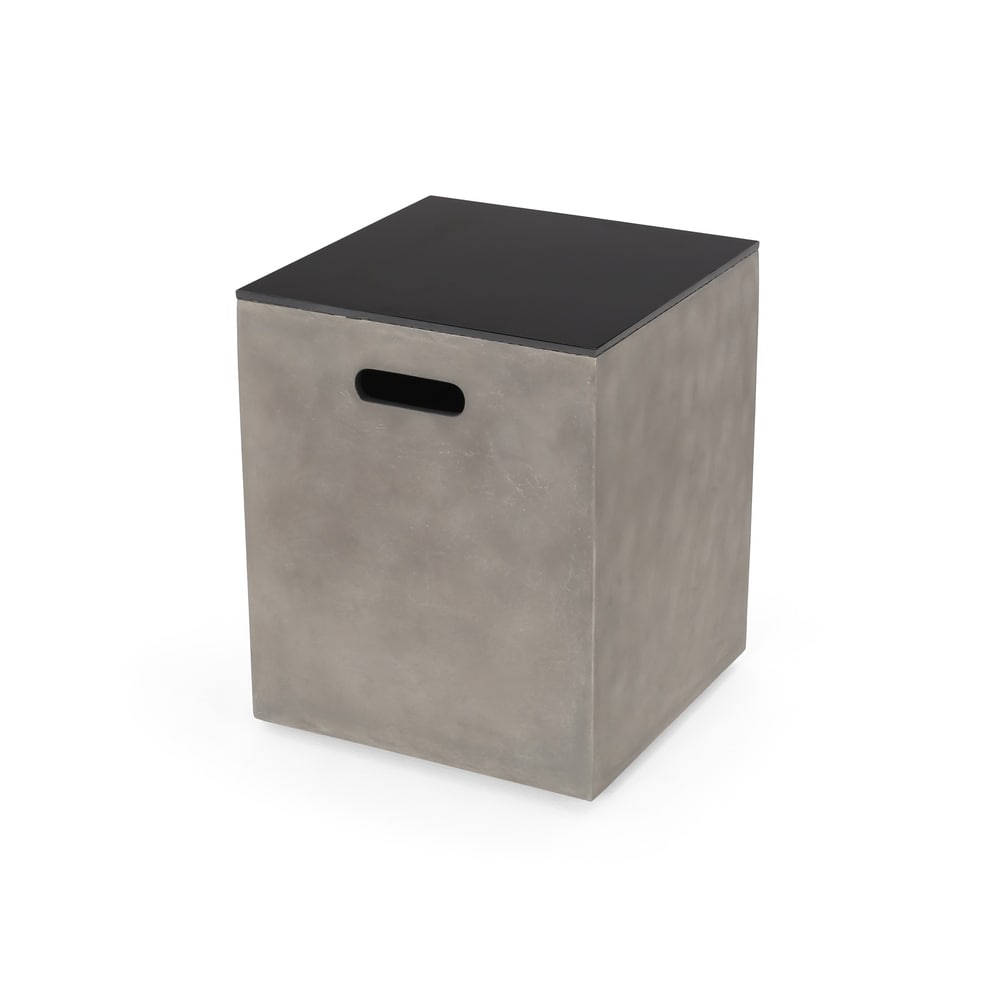 Aido Outdoor Modern Tank Holder Side Table by Christopher Knight Home - 16.00" W x 16.00" L x 20.00" H