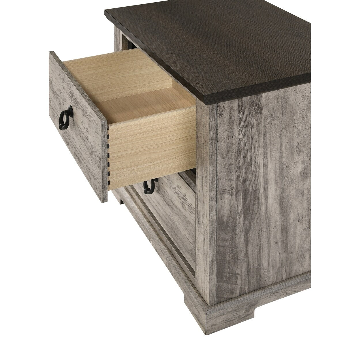Aimon 6 Piece Gray Rustic Panel Bedroom Set
