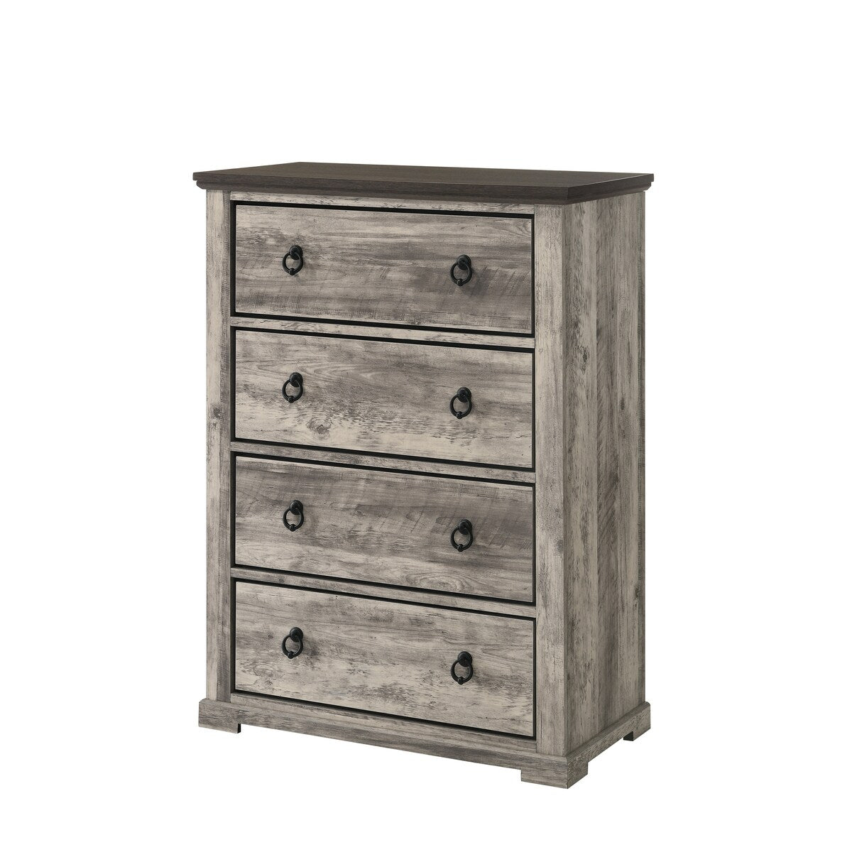 Aimon 6 Piece Gray Rustic Panel Bedroom Set