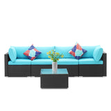 Ainfox 5 Pcs Rattan Sofa Sectional Set
