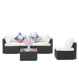 Ainfox 5 Pcs Rattan Sofa Sectional Set