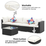 Ainfox 5 Pcs Rattan Sofa Sectional Set