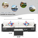 Ainfox 5 Pcs Rattan Sofa Sectional Set