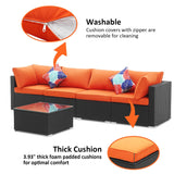 Ainfox 5 Pcs Rattan Sofa Sectional Set