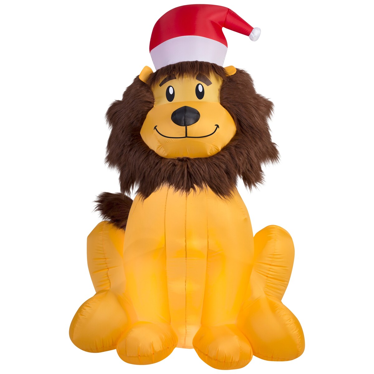 Gemmy Christmas Airblown Inflatable Mixed Media Lion, 6 ft Tall, Multicolored