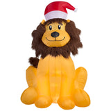 Gemmy Christmas Airblown Inflatable Mixed Media Lion, 6 ft Tall, Multicolored