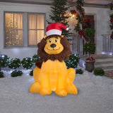 Gemmy Christmas Airblown Inflatable Mixed Media Lion, 6 ft Tall, Multicolored