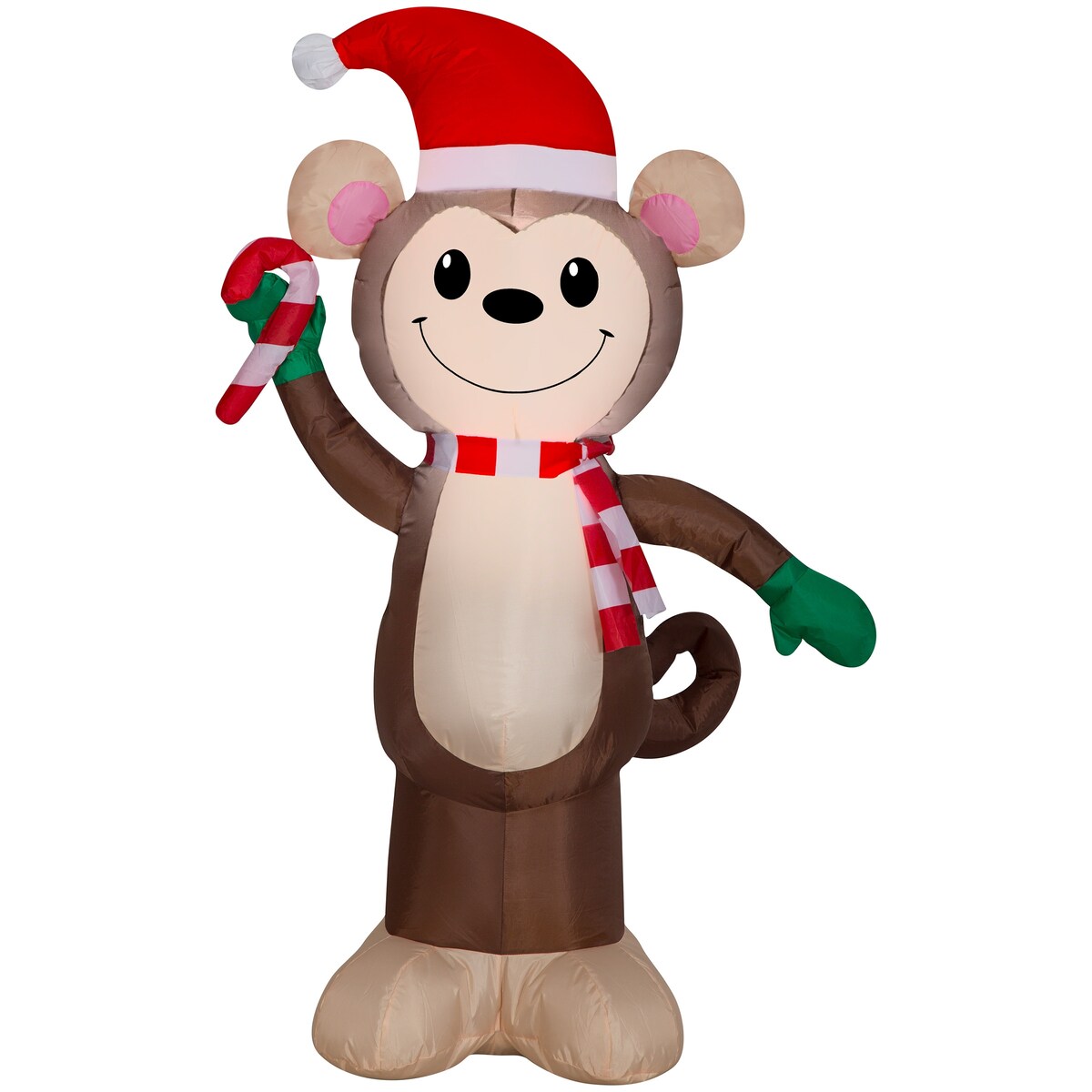 Gemmy Christmas Airblown Inflatable Monkey , 4 ft Tall, Multicolored