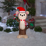 Gemmy Christmas Airblown Inflatable Monkey , 4 ft Tall, Multicolored