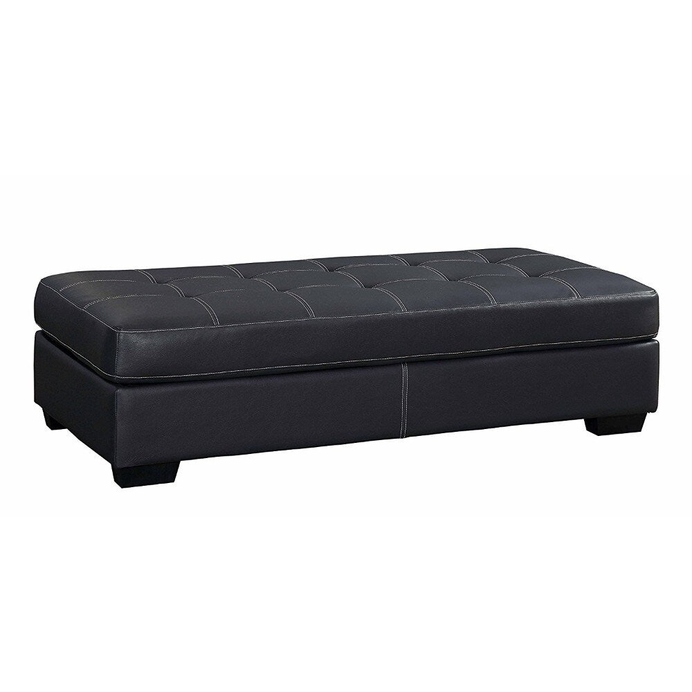Airehyde Match Ottoman With Stitched Tufting, Gray