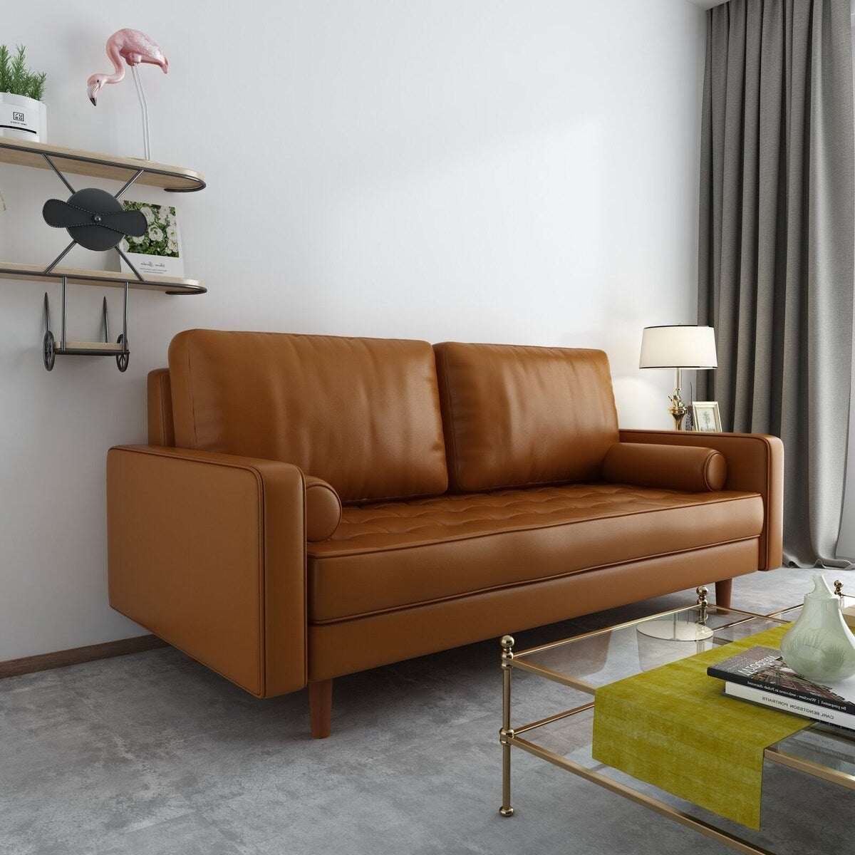 Aisha 70" Faux Leather Sofa