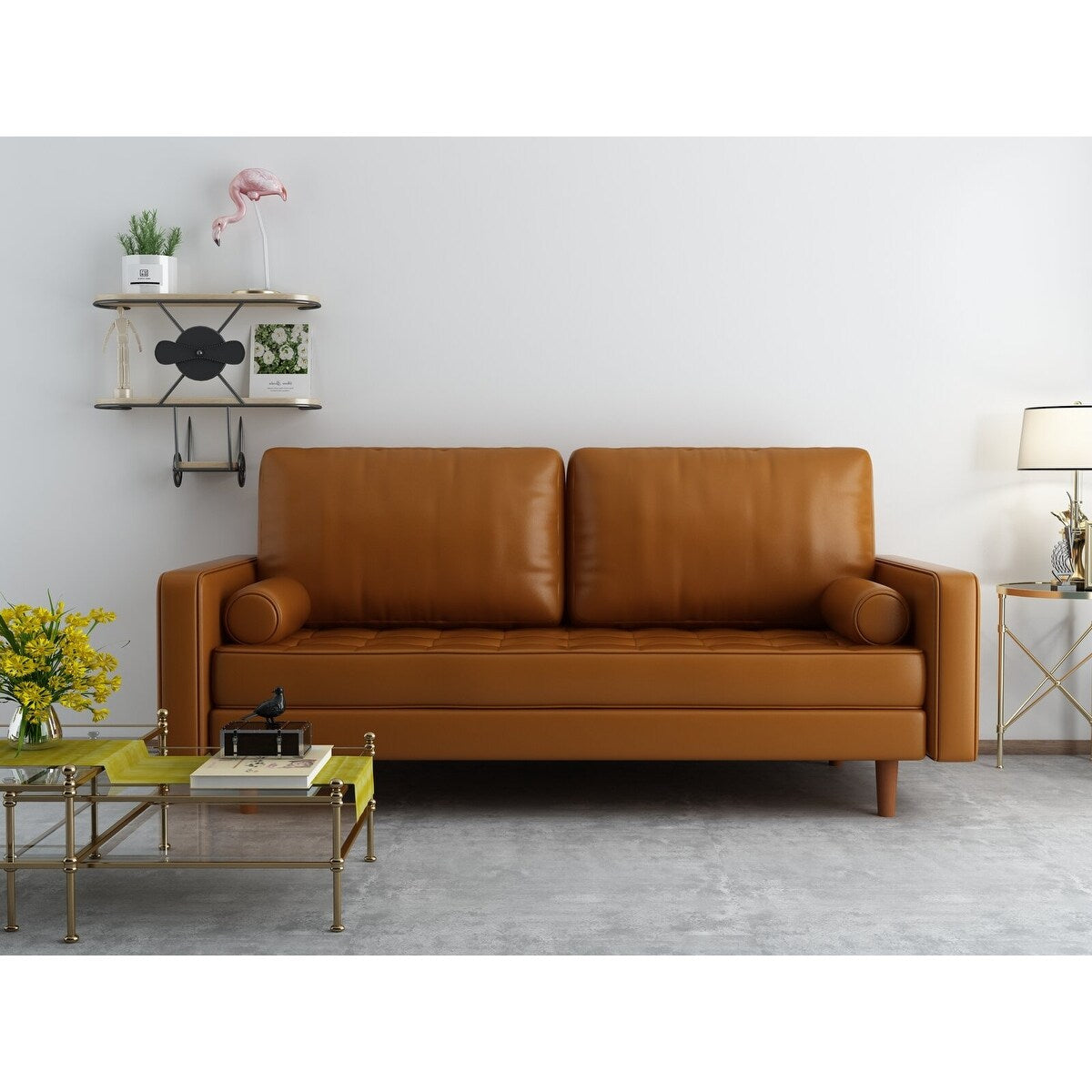 Aisha 70" Faux Leather Sofa