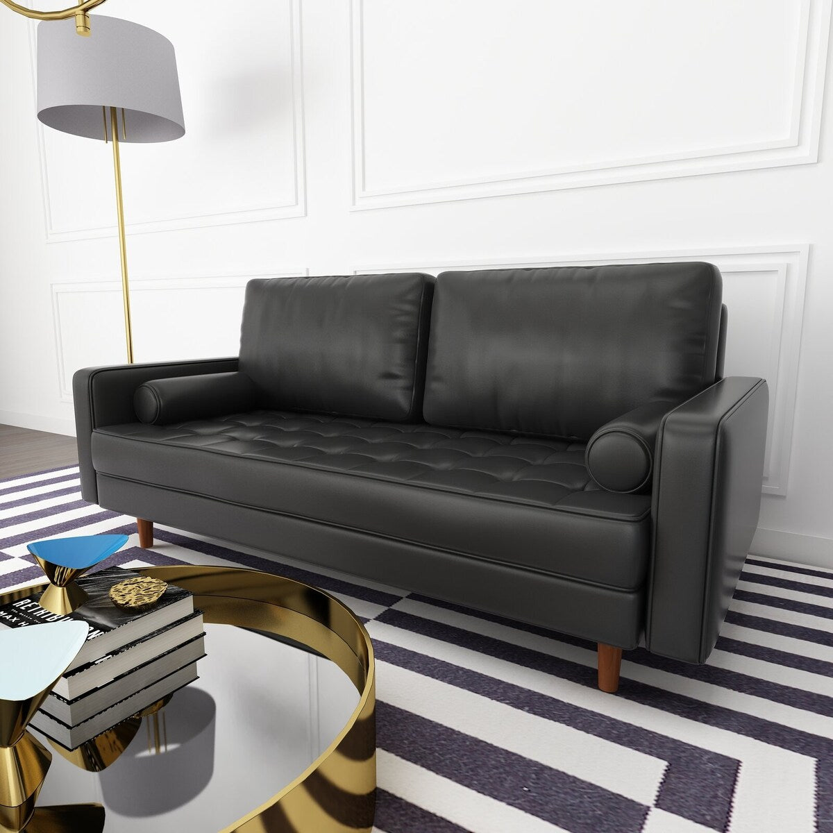 Aisha 70" Faux Leather Sofa