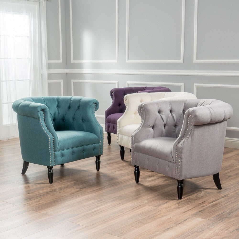 Akira Tufted Fabric Club Chair by Christopher Knight Home