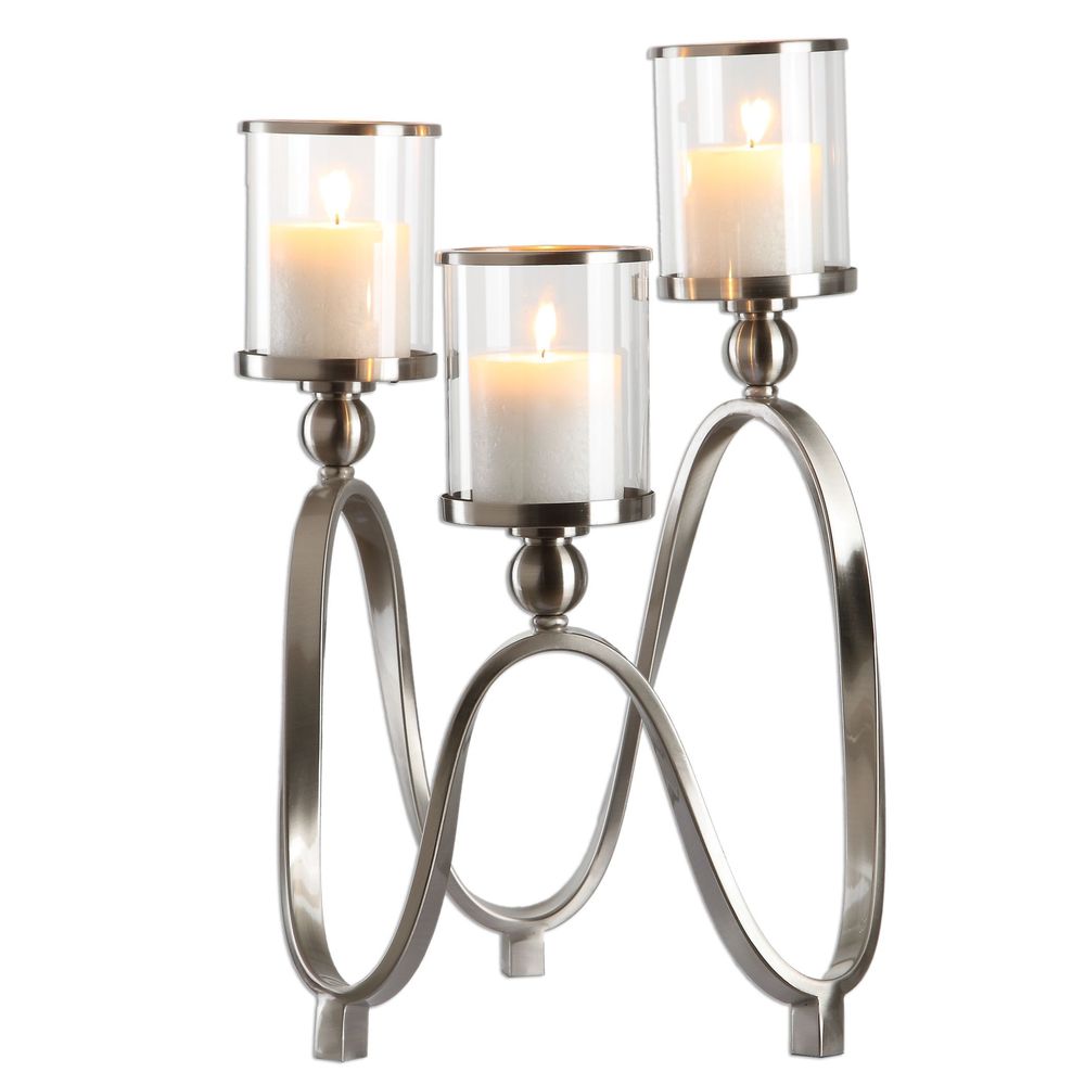 Akiro Modern Nickel Candelabra
