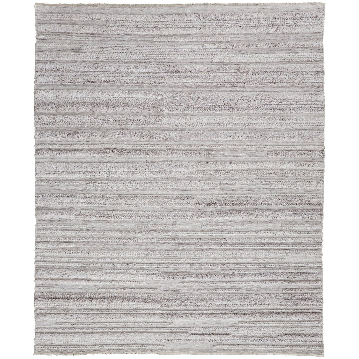 Akton Contemporary Bohemian Shag Rug, Ivory/Carob Brown, Area Rug