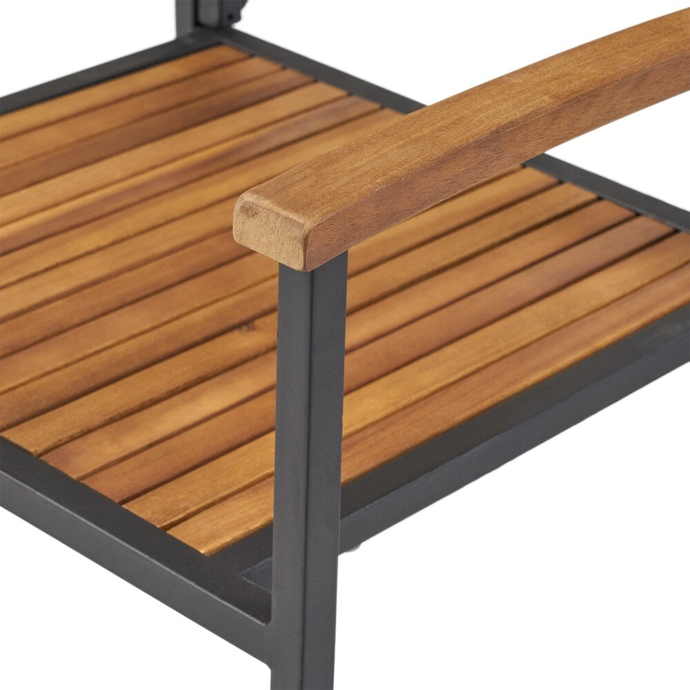 Alametos Outdoor 4 Seater Acacia Wood Square Dining Set by Christopher Knight Home
