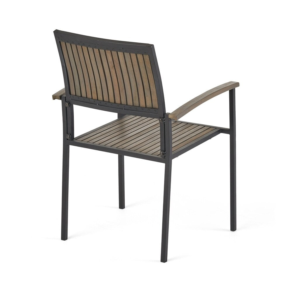 Alametos Outdoor 4 Seater Acacia Wood Square Dining Set by Christopher Knight Home