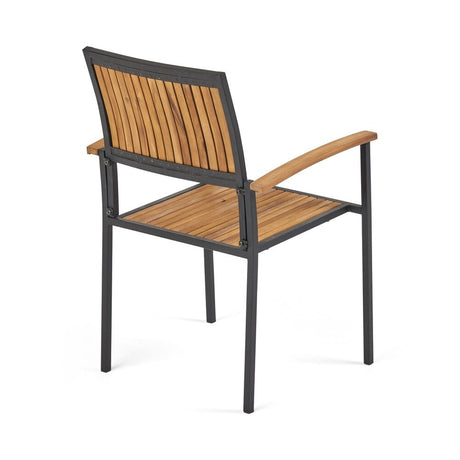 Alametos Outdoor 4 Seater Acacia Wood Square Dining Set by Christopher Knight Home