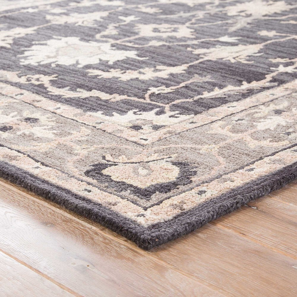 Alastair Handmade Medallion Taupe/ Black Area Rug (5' X 8') - 5' x 8'/Surplus