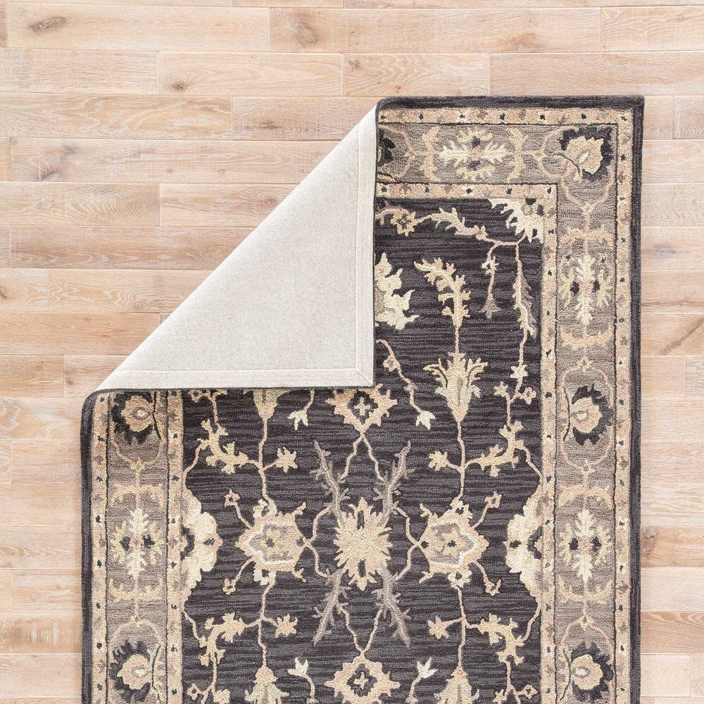 Alastair Handmade Medallion Taupe/ Black Area Rug (5' X 8') - 5' x 8'/Surplus