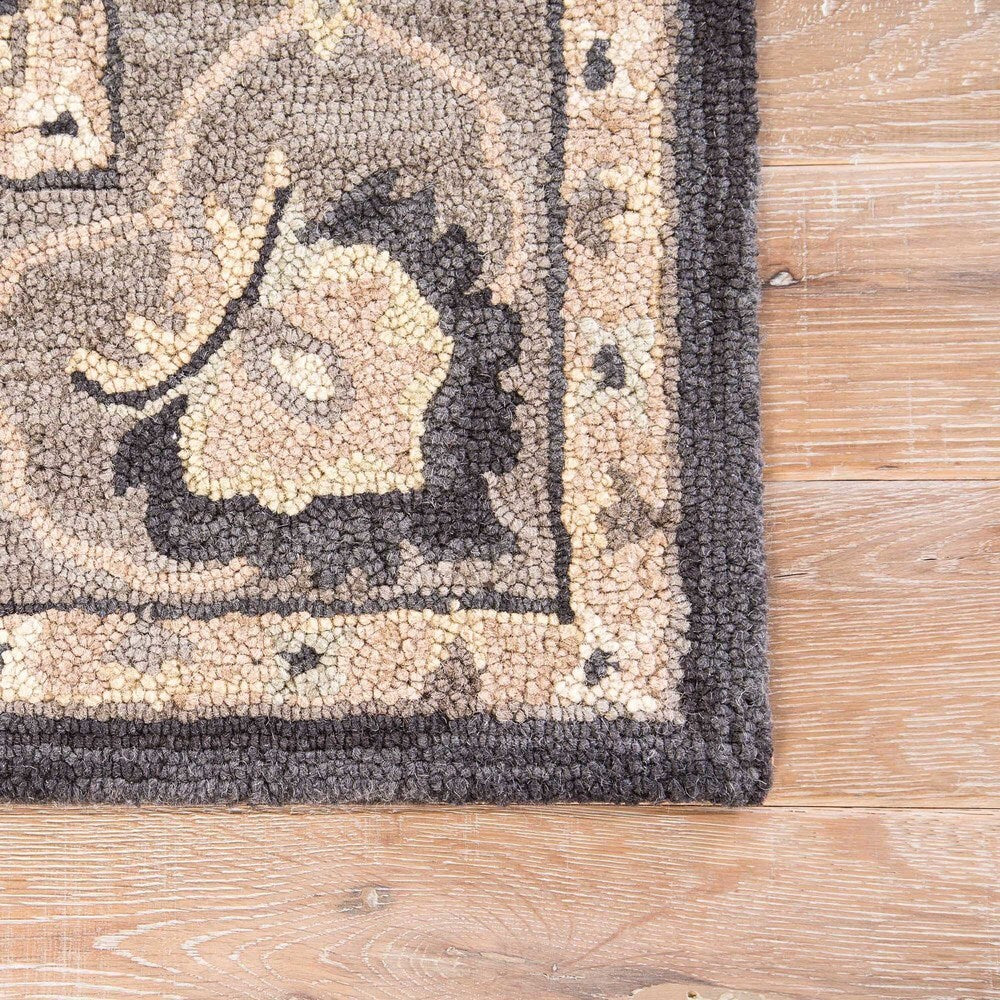 Alastair Handmade Medallion Taupe/ Black Area Rug (5' X 8') - 5' x 8'/Surplus