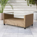 Alaya Modern Wicker and Glass Top Outdoor Coffee Table by M&L Co.