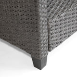Alaya Modern Wicker and Glass Top Outdoor Coffee Table by M&L Co.