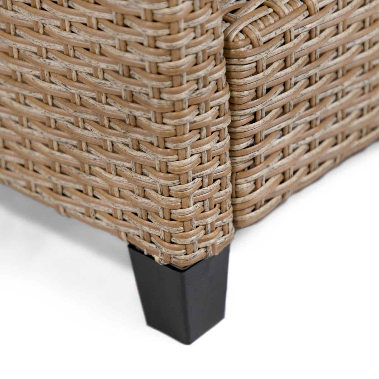 Alaya Modern Wicker and Glass Top Outdoor Coffee Table by M&L Co.