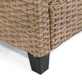 Alaya Modern Wicker and Glass Top Outdoor Coffee Table by M&L Co.
