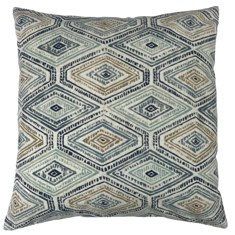 Alazea Geometric Throw Pillow, Bluestone