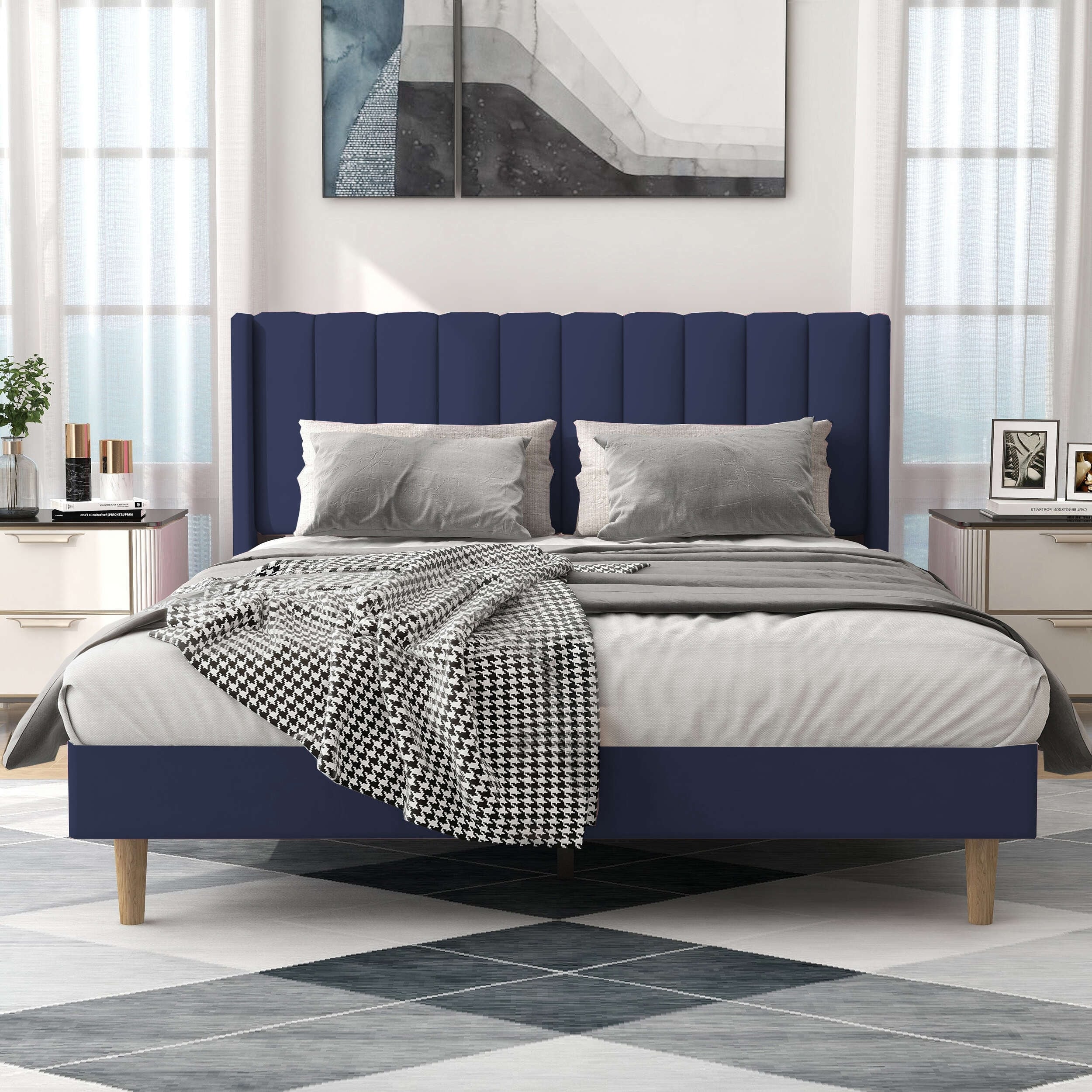 Alazyhome Upholstered Platform Bed Frame